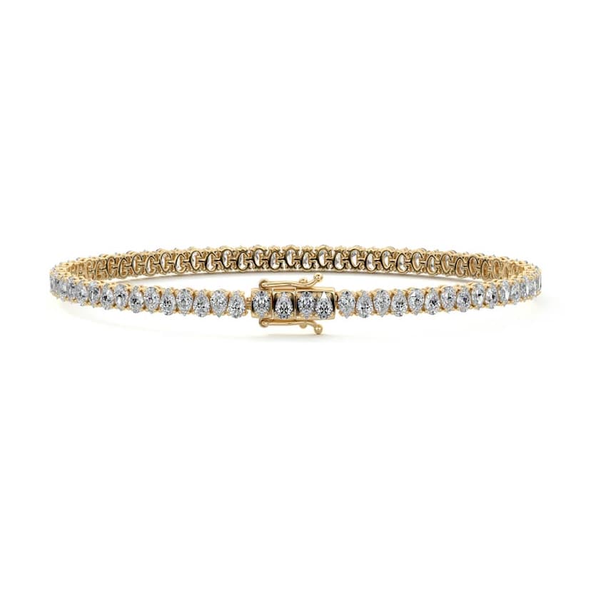 Four Prong Pear Diamond Tennis Bracelet