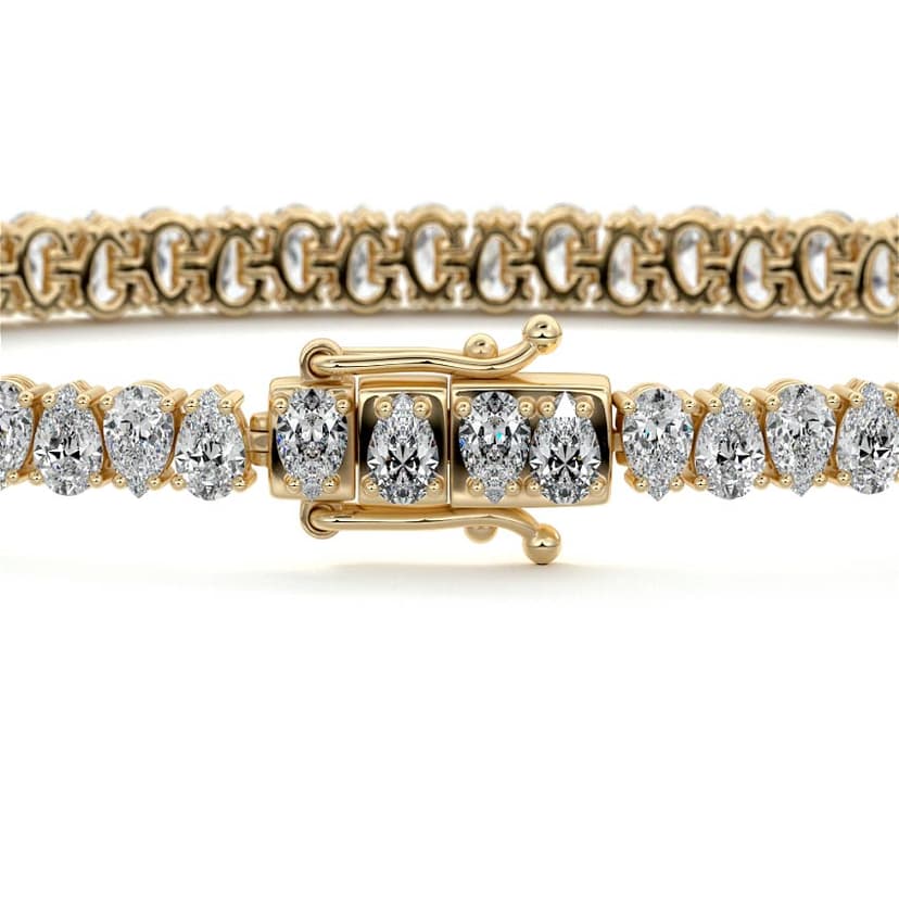 Four Prong Pear Diamond Tennis Bracelet