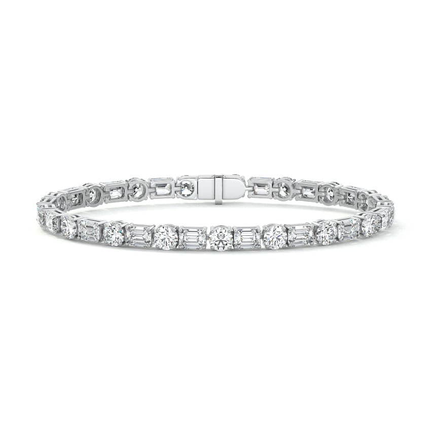 Emerald and Round Diamond Tennis Bracelet