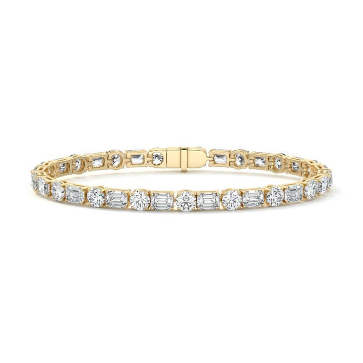Emerald and Round Diamond Tennis Bracelet