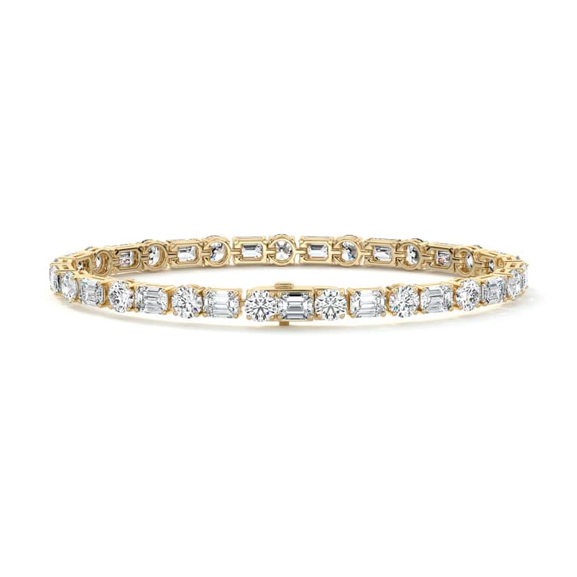Emerald and Round Diamond Tennis Bracelet
