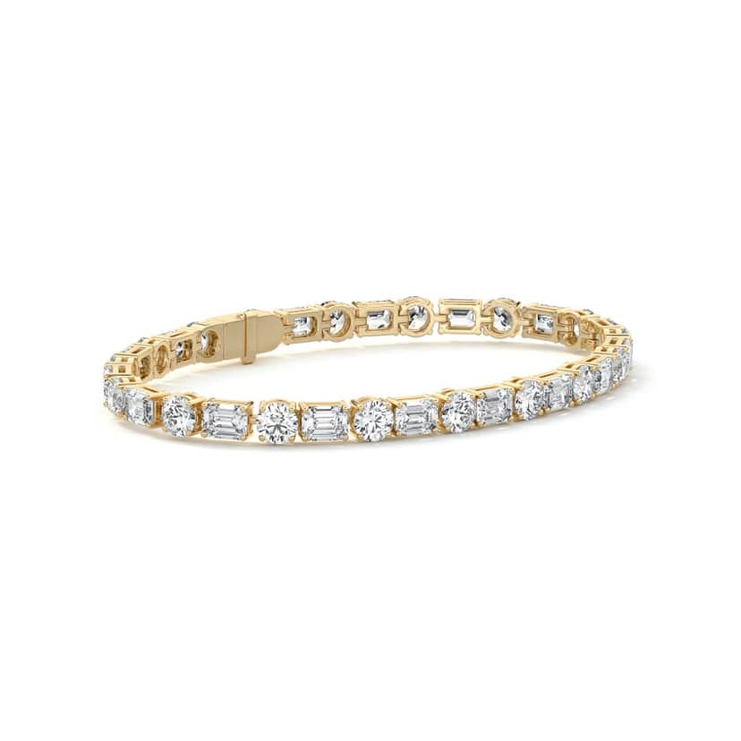 Emerald and Round Diamond Tennis Bracelet