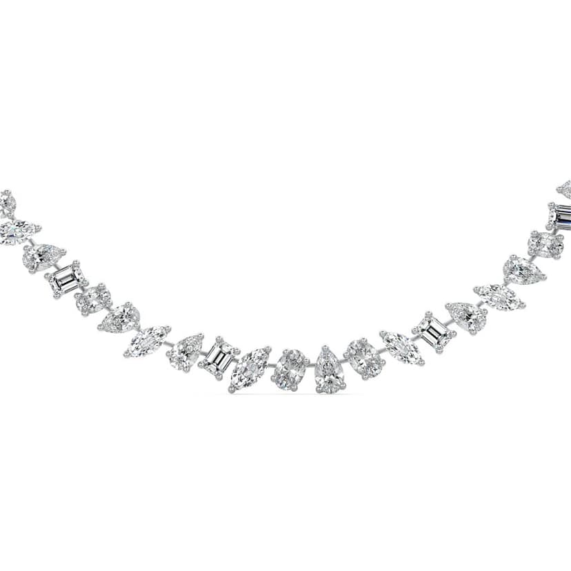 Multishape Diamond Tennis Necklace
