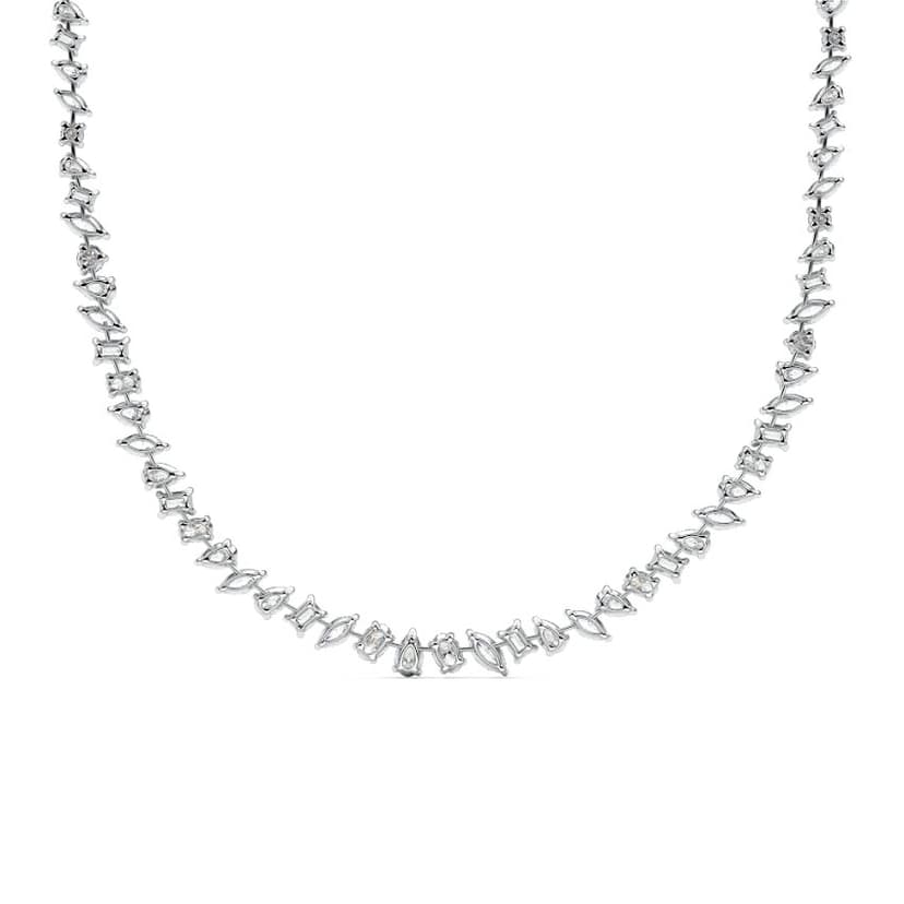 Multishape Diamond Tennis Necklace