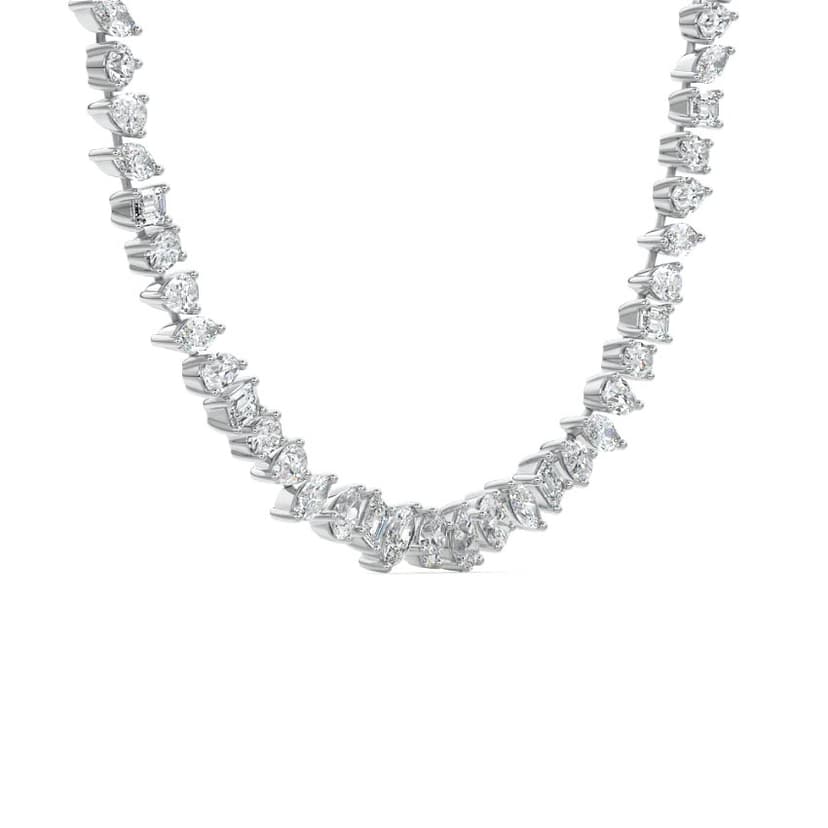 Multishape Diamond Tennis Necklace