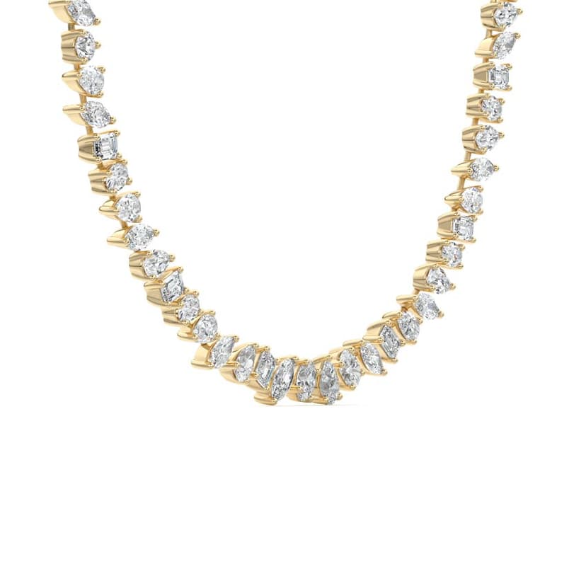 Multishape Diamond Tennis Necklace