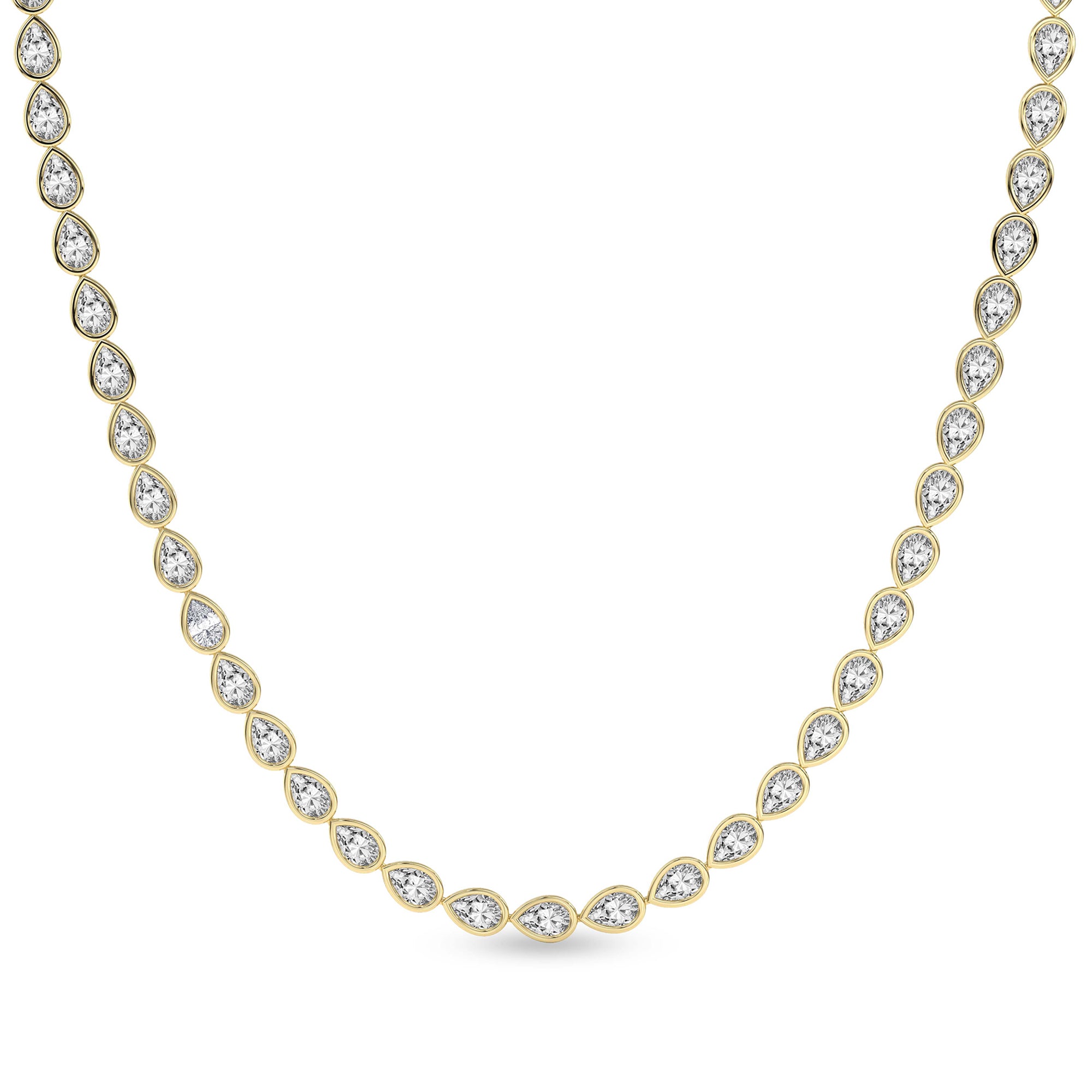 Teardrop Diamond Tennis Necklace