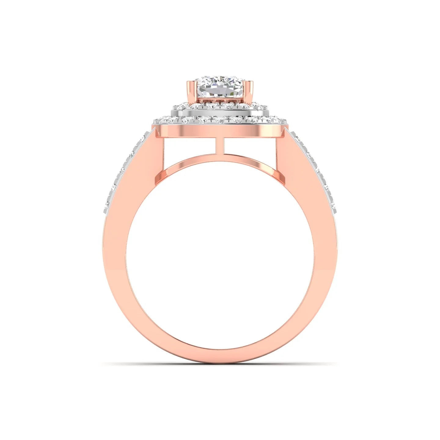 Cushion Cut Diamond Engagement Ring with Pave Band