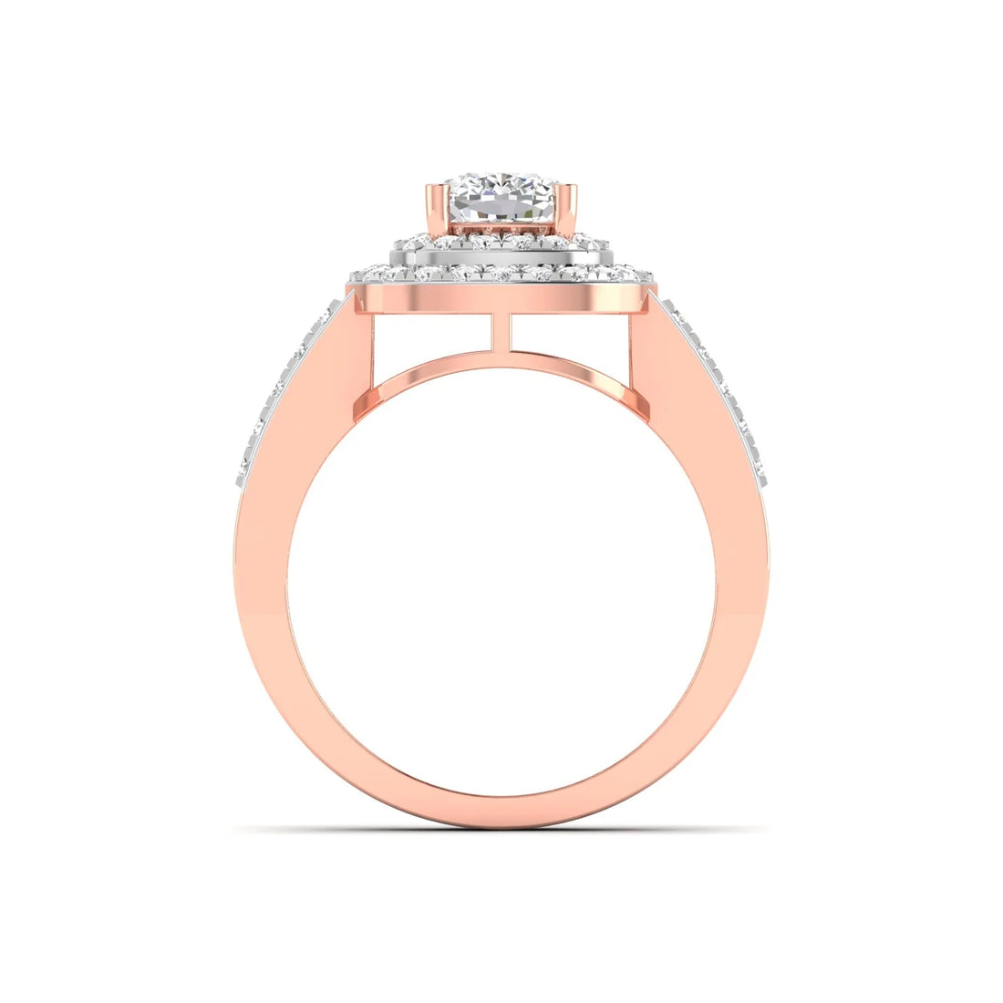 Cushion Cut Diamond Engagement Ring with Pave Band