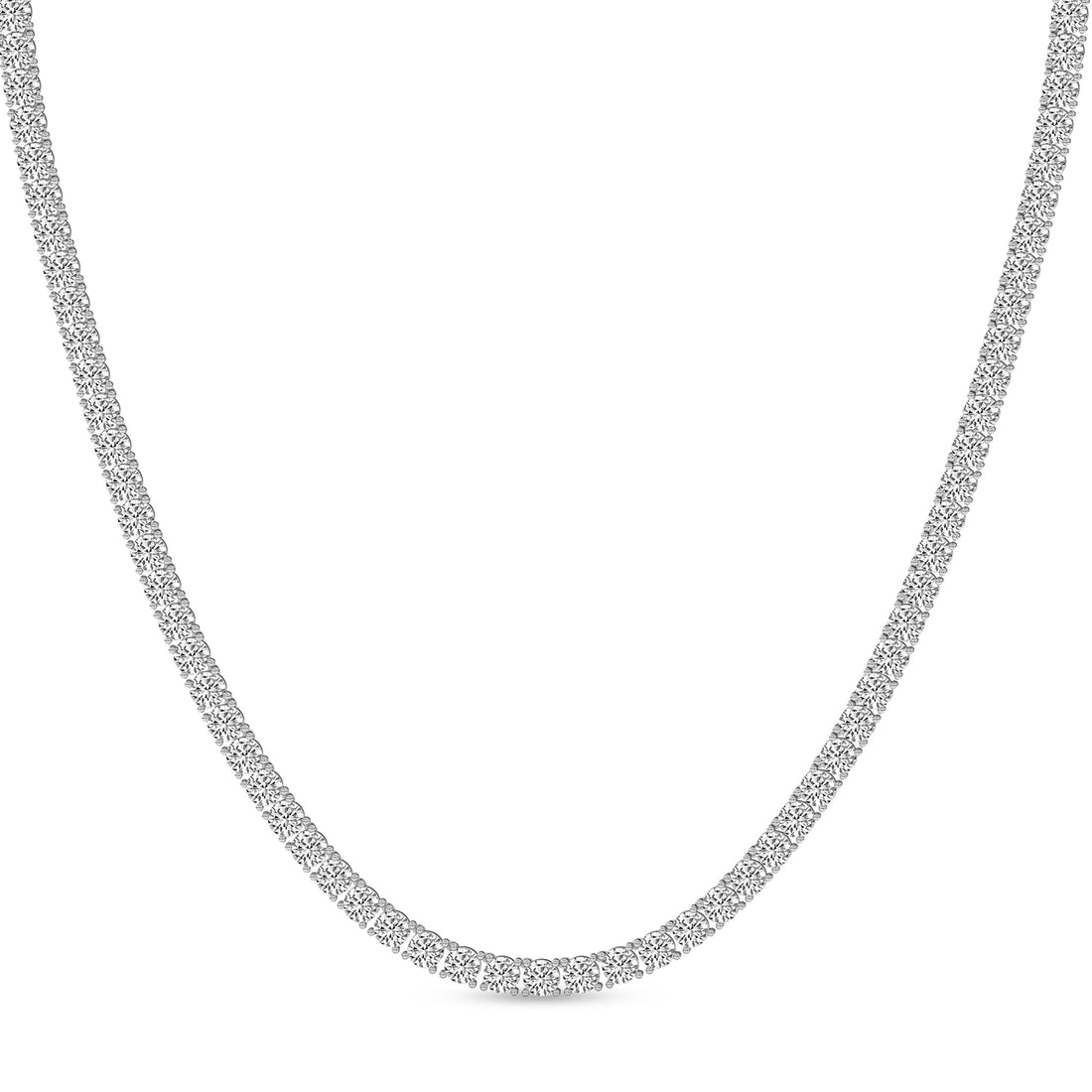 Elegant Round-Cut Diamond Tennis Necklace