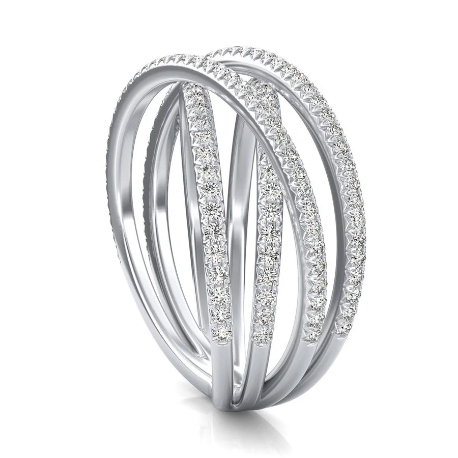 Criss Cross Diamond Ring 0.60 CTW