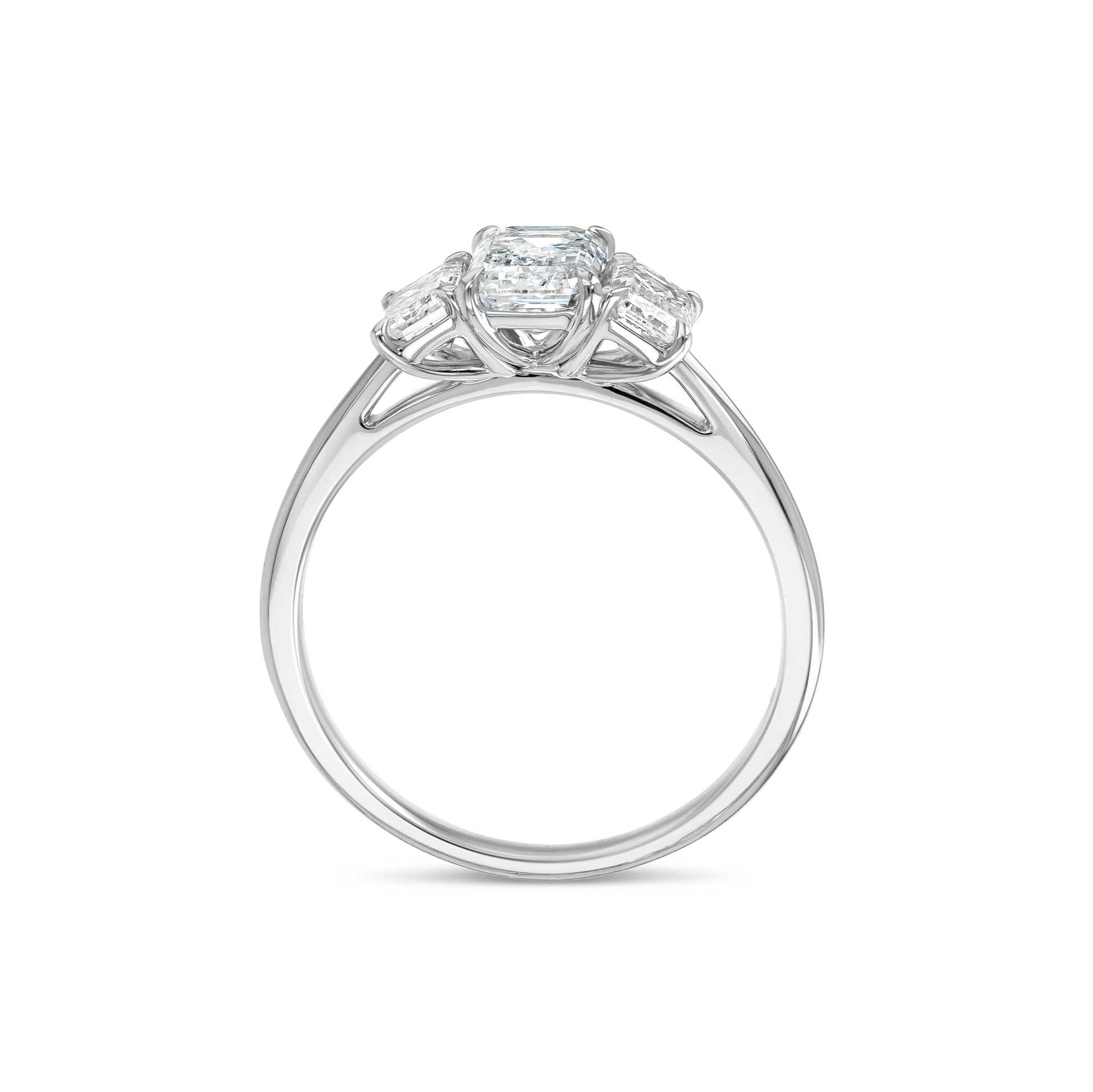 1 Carat Lab-grown Trilogy Engagement Ring - Emerald Diamond