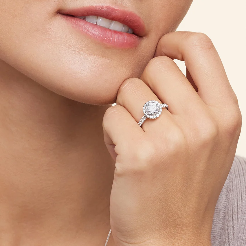 Sienna Halo Three-Quarter Coverage Diamond Ring