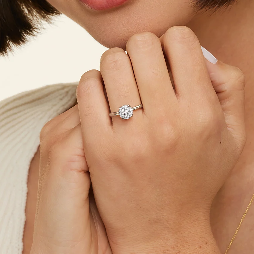 Freesia Hidden Halo Diamond Ring