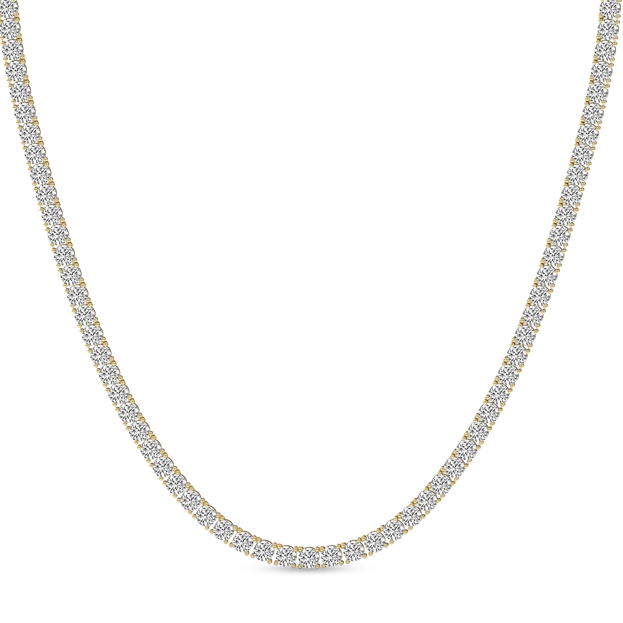 Elegant Round-Cut Diamond Tennis Necklace