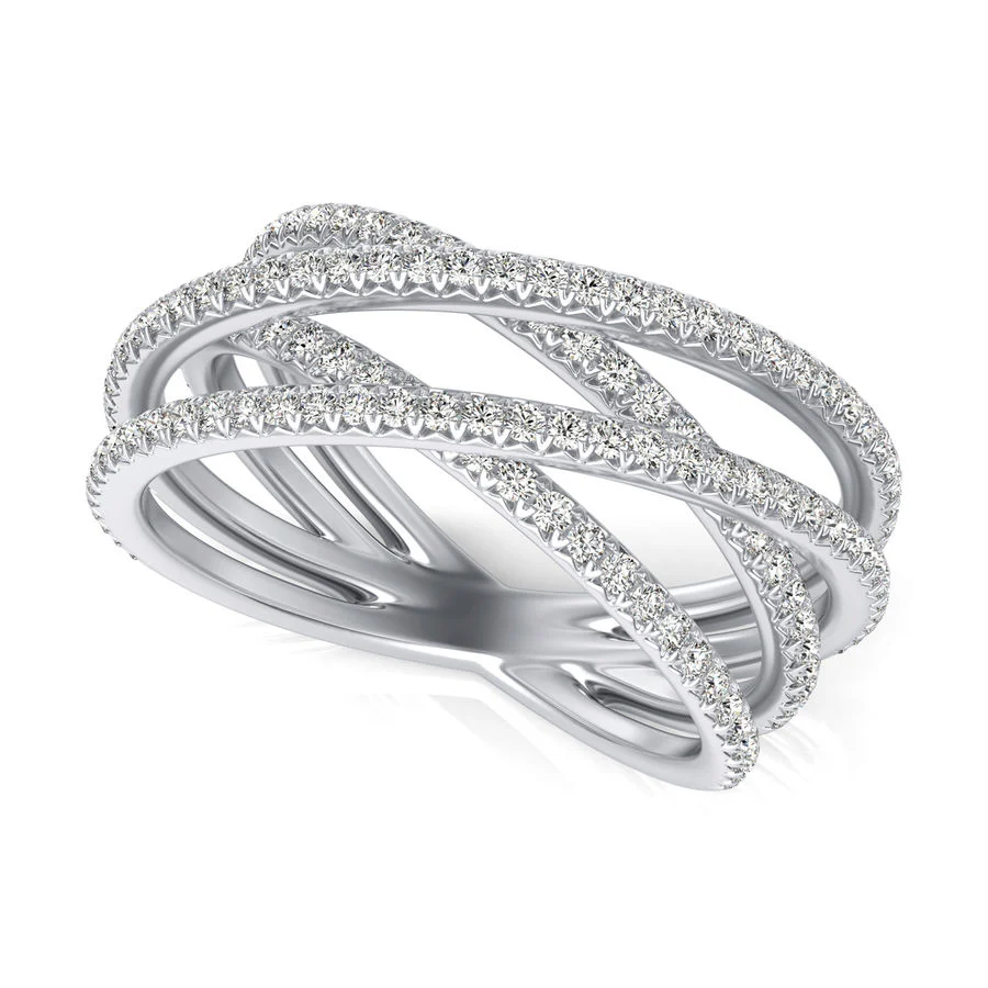 Criss Cross Diamond Ring 0.60 CTW