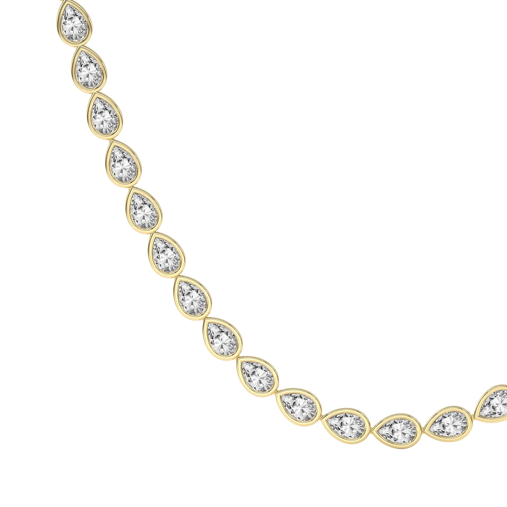 Teardrop Diamond Tennis Necklace