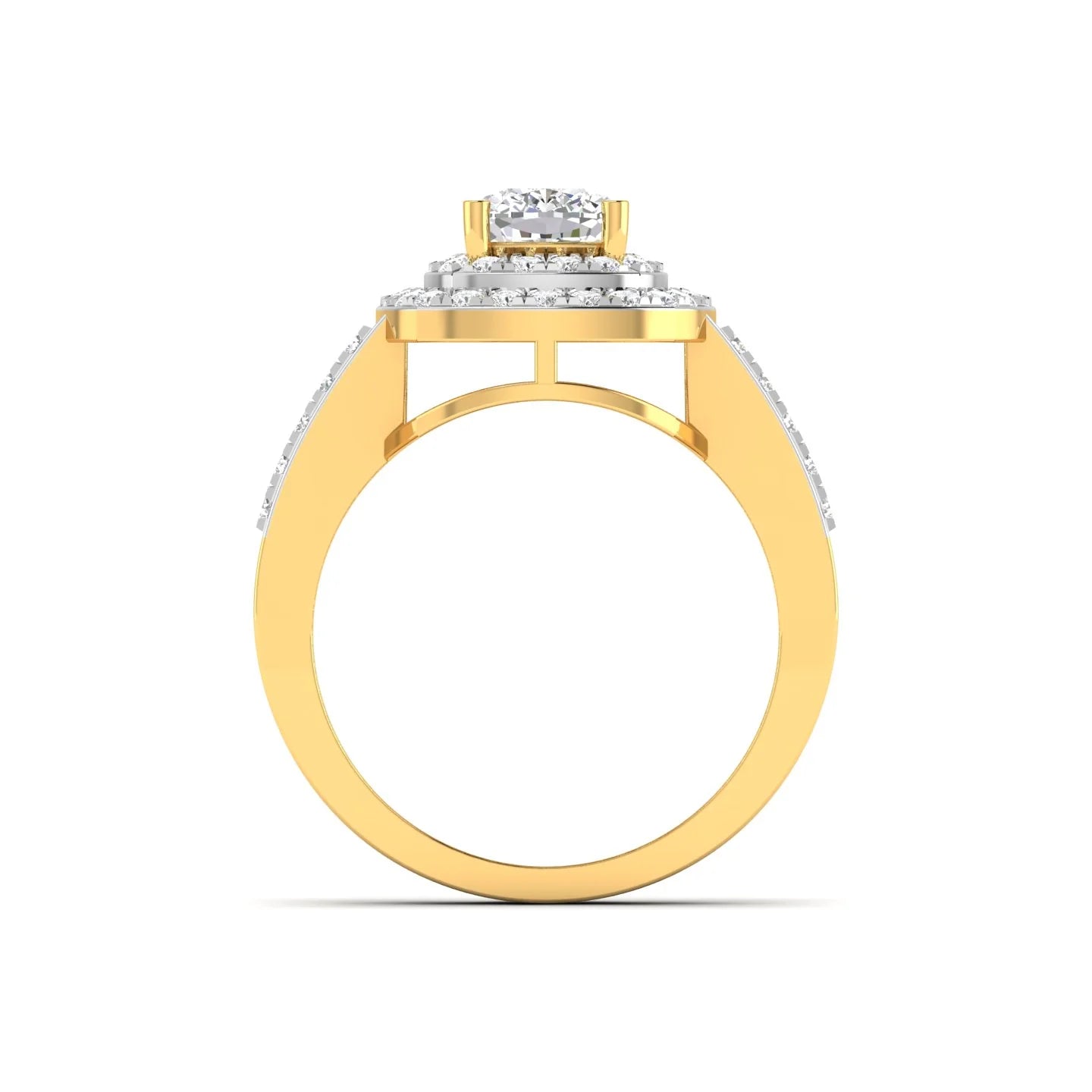 Cushion Cut Diamond Engagement Ring with Pave Band