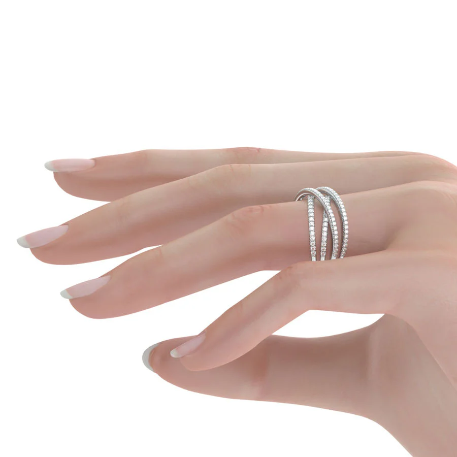 Criss Cross Diamond Ring 0.60 CTW