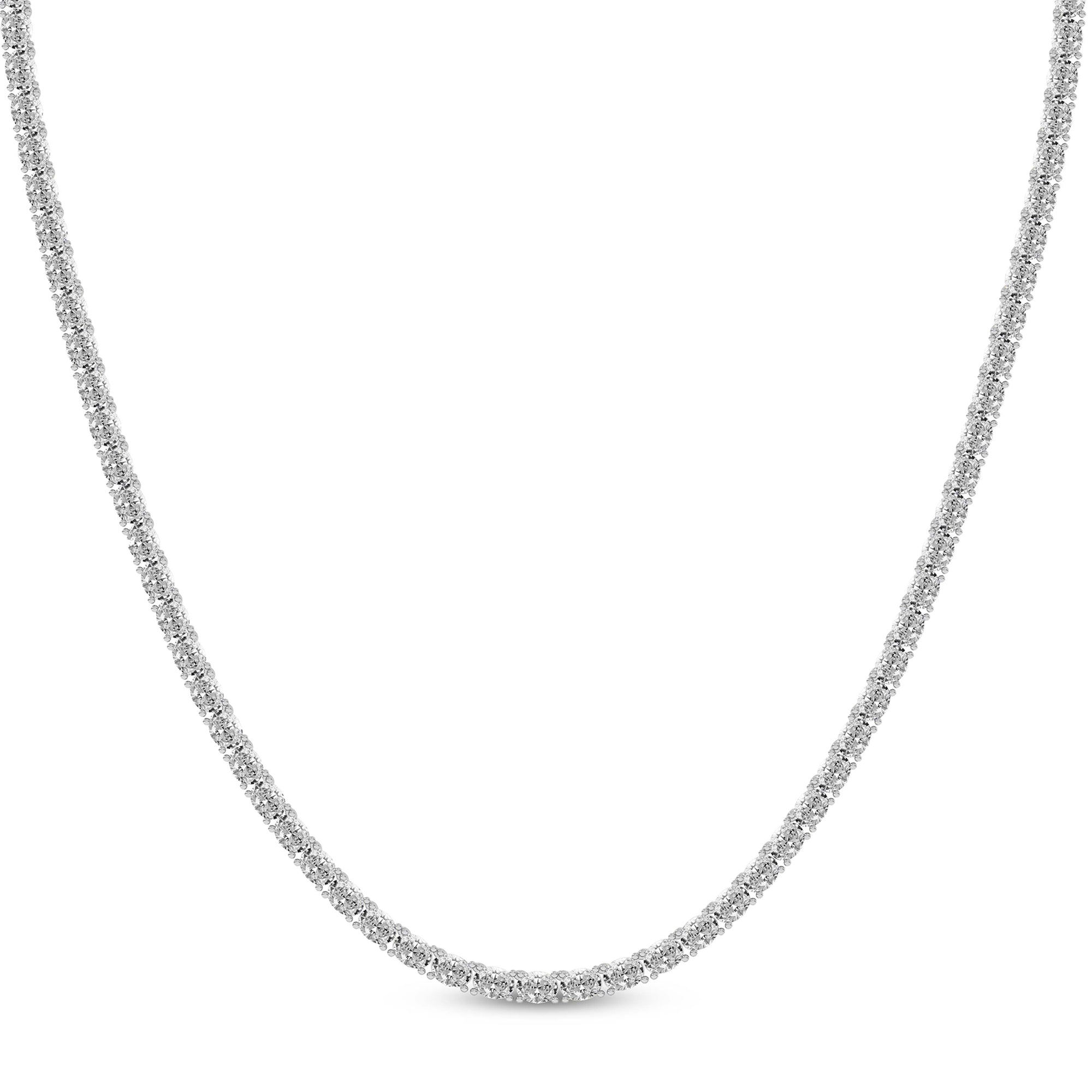 Classic Oval-Cut Diamond Tennis Necklace