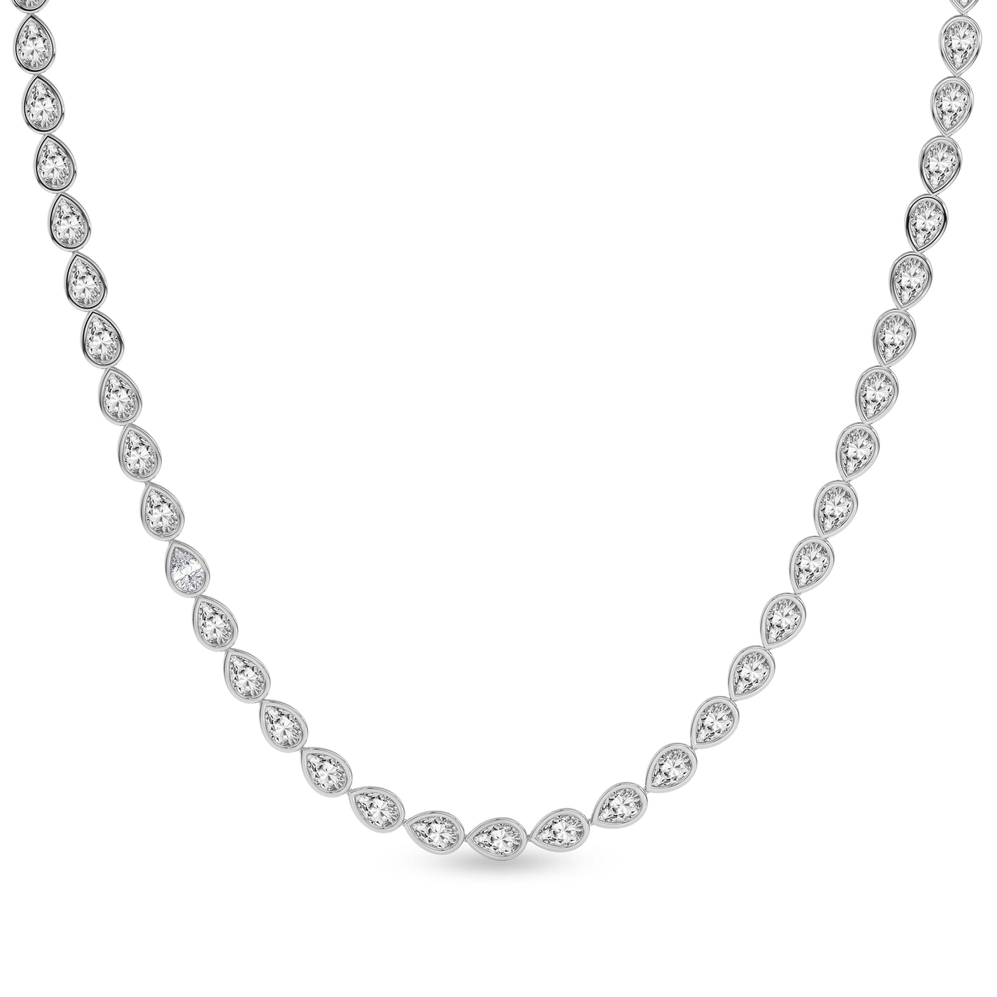 Teardrop Diamond Tennis Necklace
