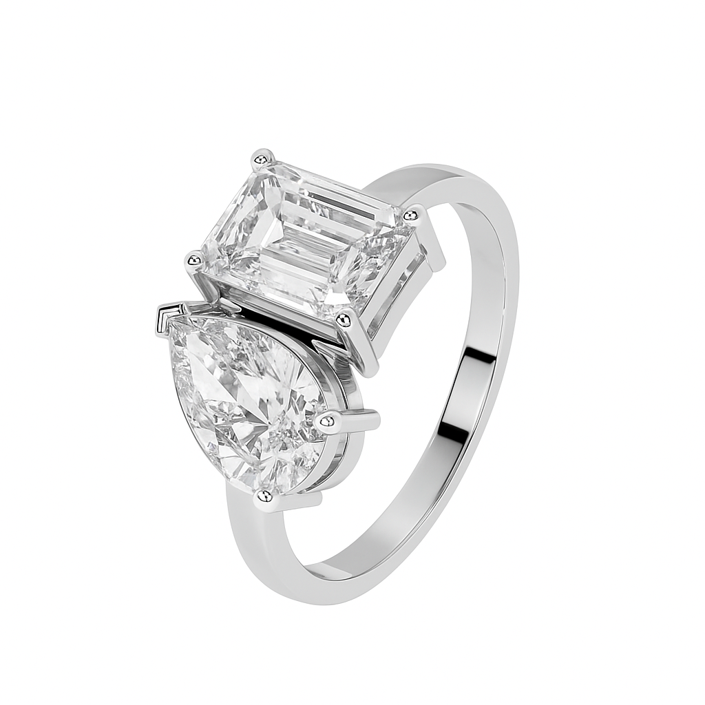 Pear & Emerald Diamond Ring 2.5 Carat