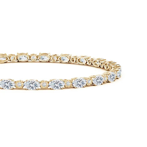 Alternating Oval & Round Diamond Tennis Bracelet
