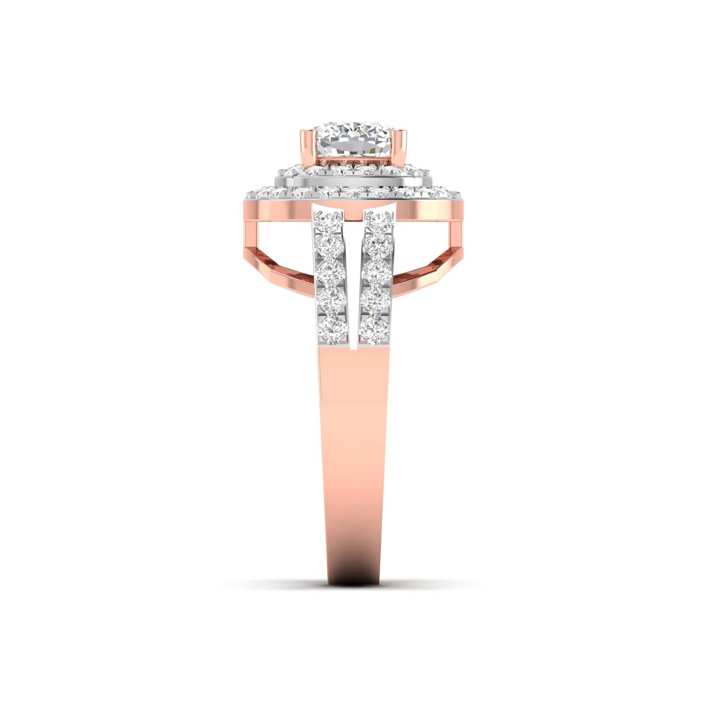 Cushion Cut Diamond Engagement Ring with Pave Band