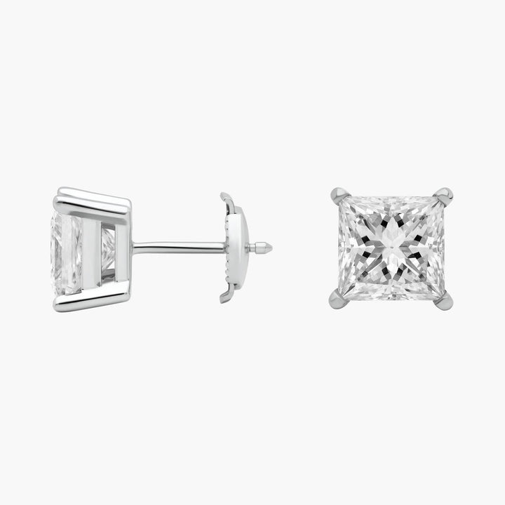 Princess Cut Lab-Grown Diamond ,Princess Cut Stud Earrings