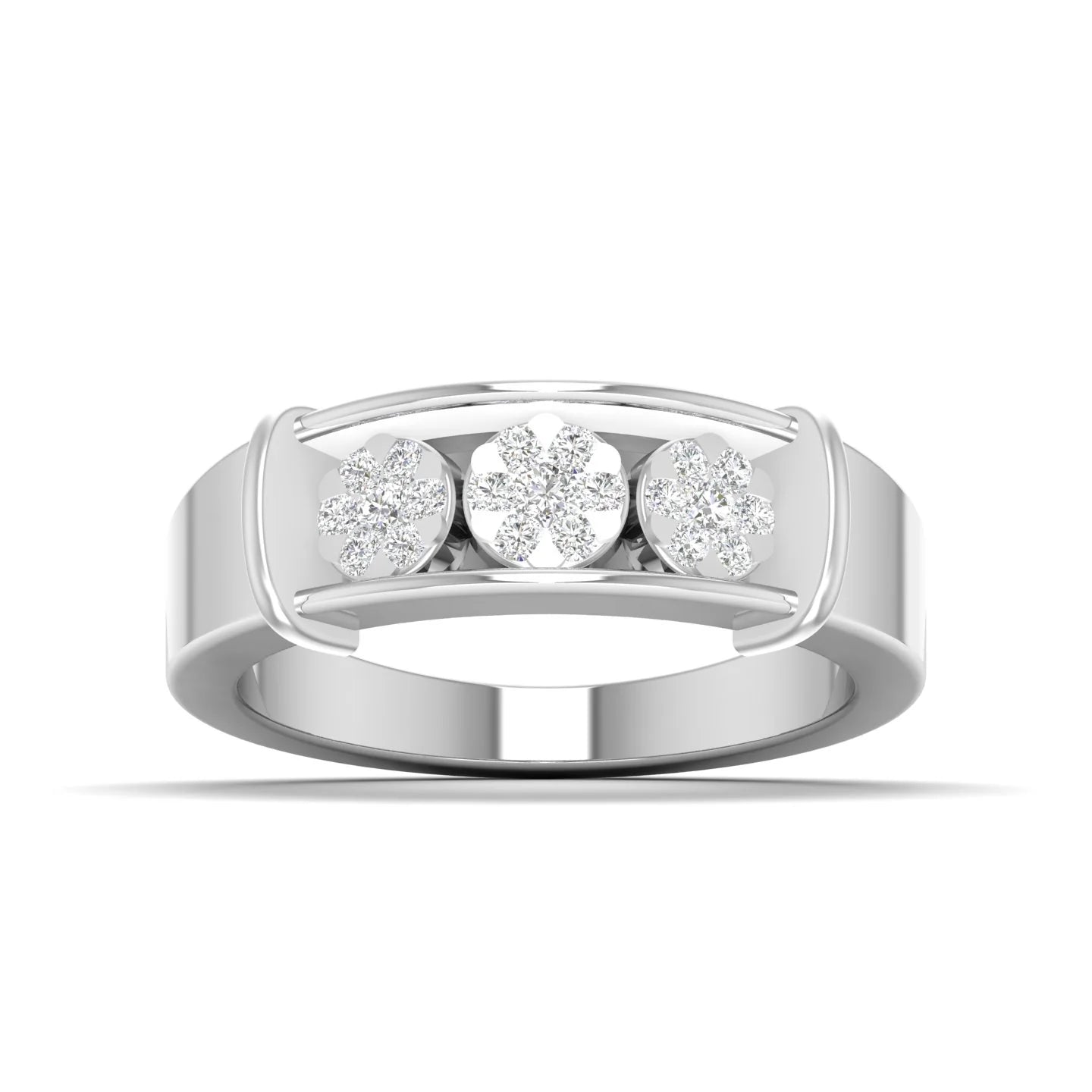 Men's Three-Stone Diamond Band