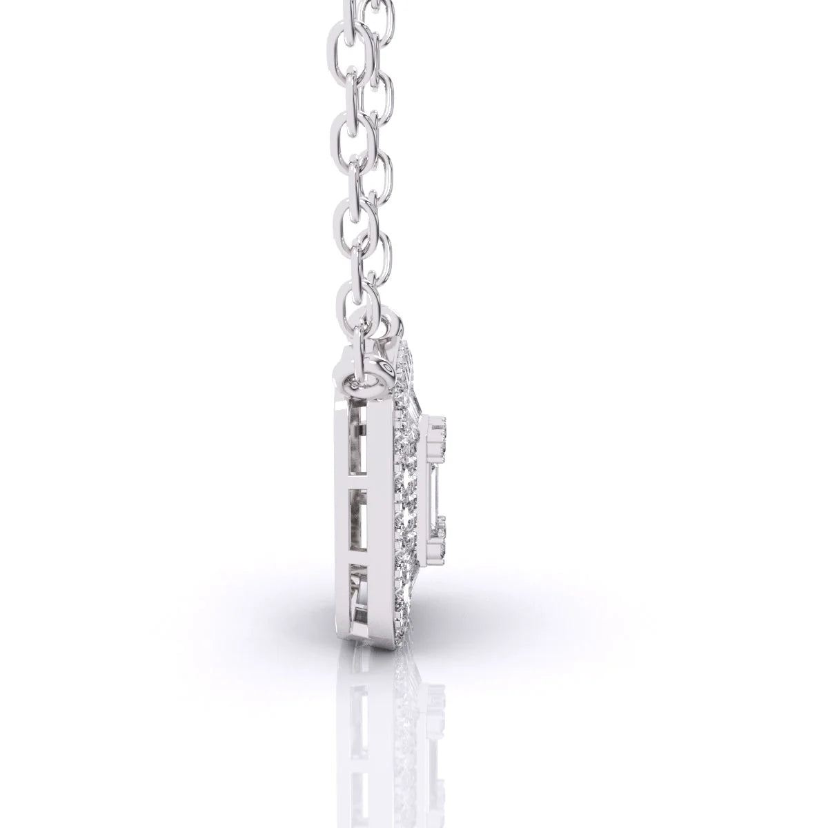 Baguette Diamond Pave Setting Pendant