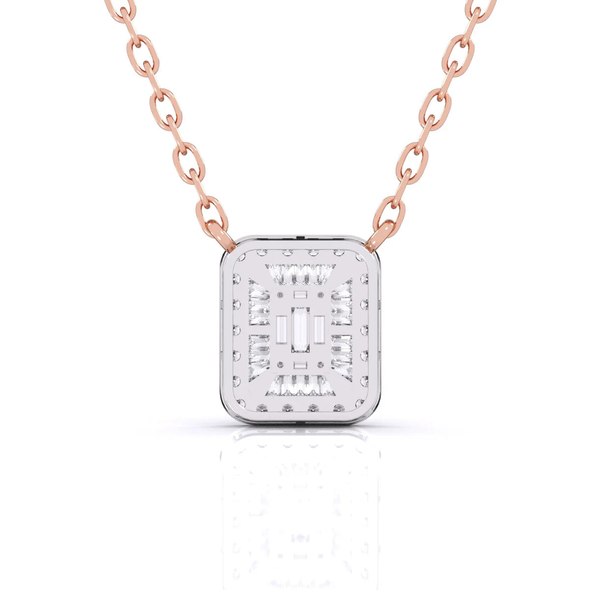 Baguette Diamond Pave Setting Pendant