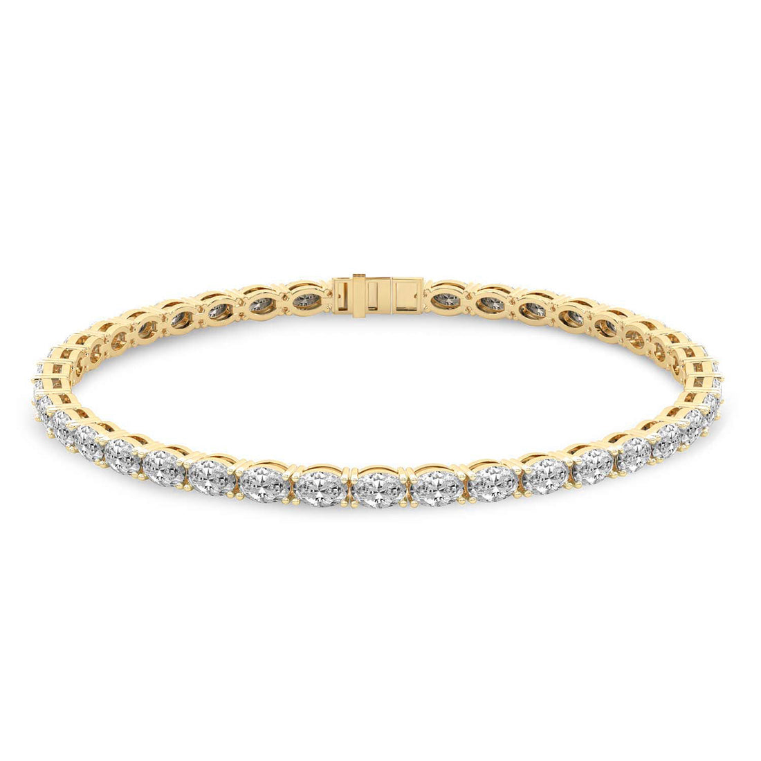 14kt Yellow Gold Aldea Oval Lab Diamond Tennis Bracelet (3 Ct. Tw.)