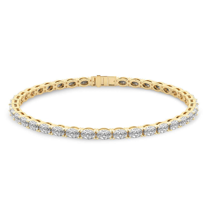 14kt Yellow Gold Aldea Oval Lab Diamond Tennis Bracelet (3 Ct. Tw.)