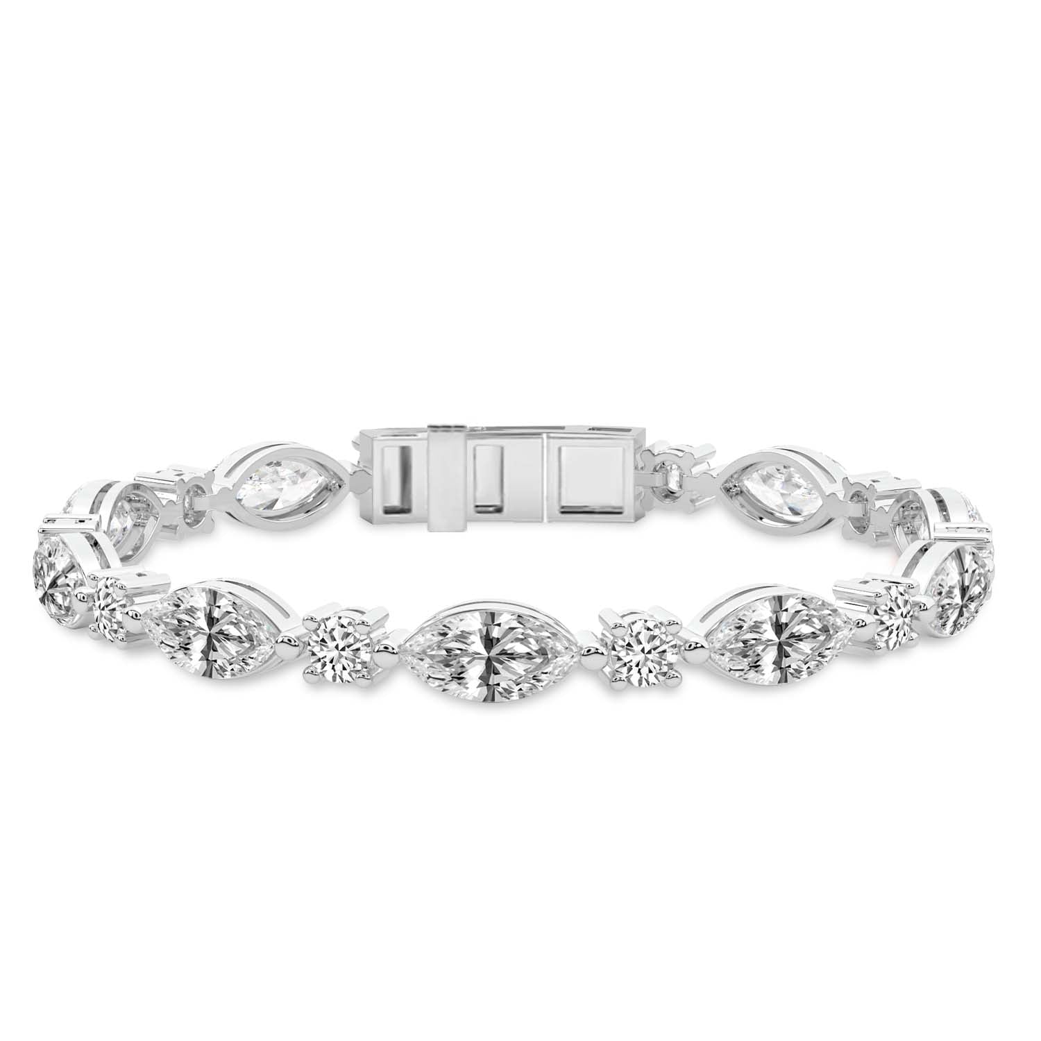 Basilia Marquise and Round Lab Diamond Tennis Bracelet