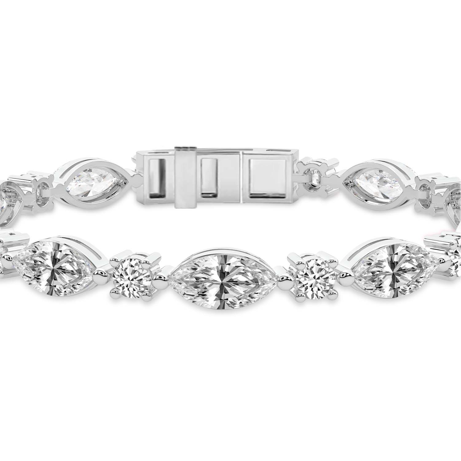 Basilia Marquise and Round Lab Diamond Tennis Bracelet