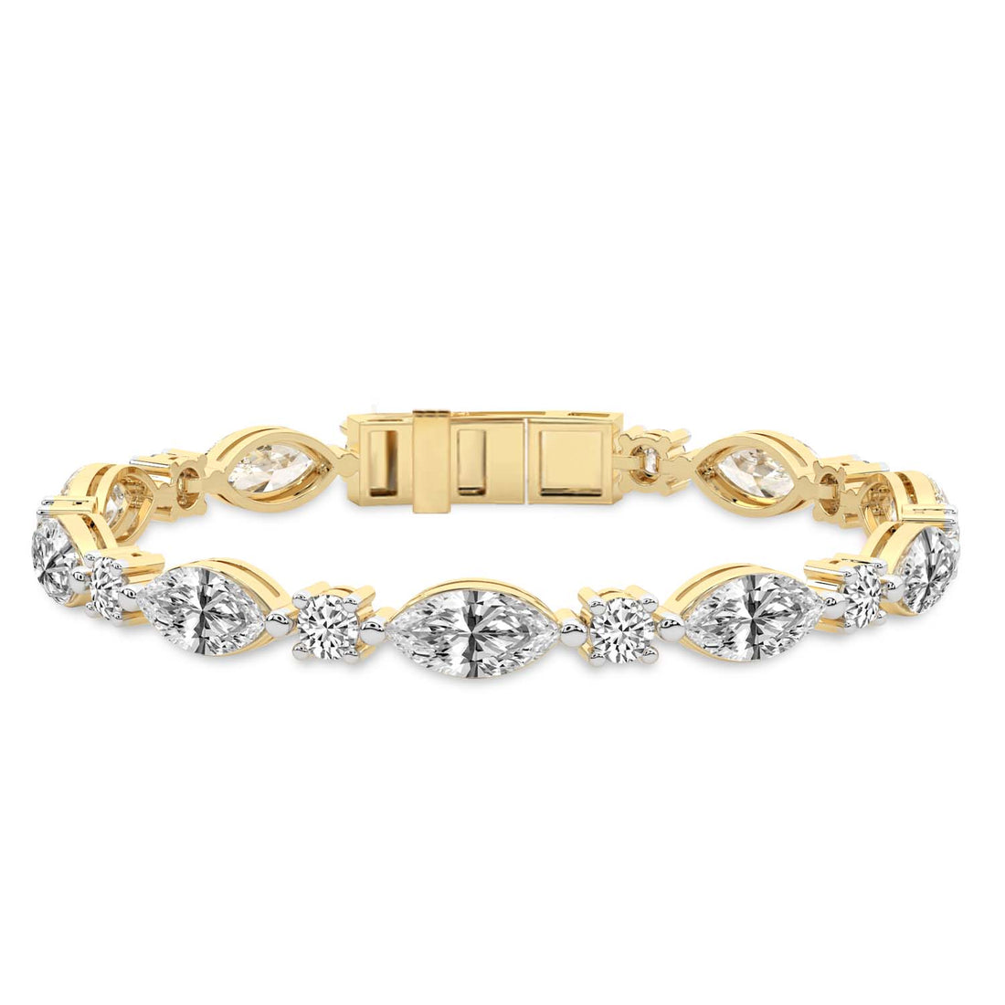Basilia Marquise and Round Lab Diamond Tennis Bracelet