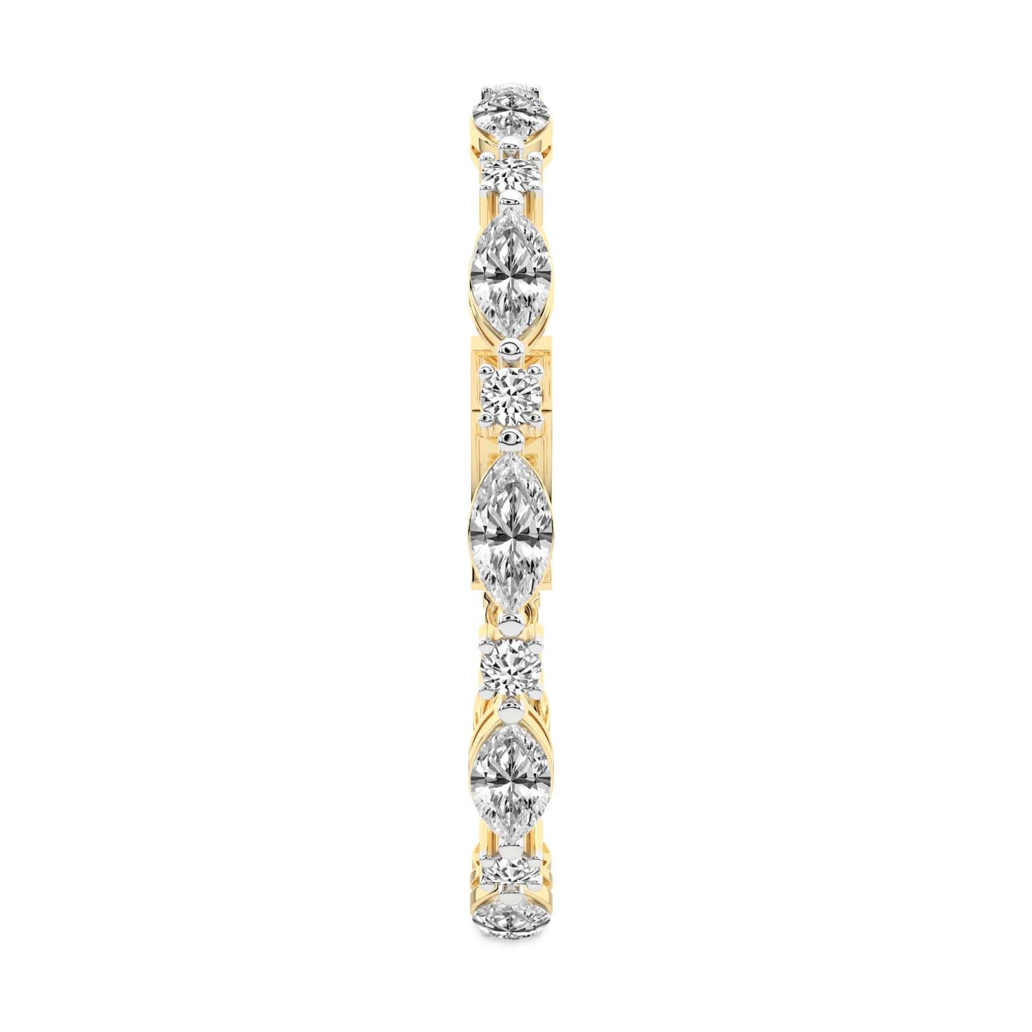 Basilia Marquise and Round Lab Diamond Tennis Bracelet
