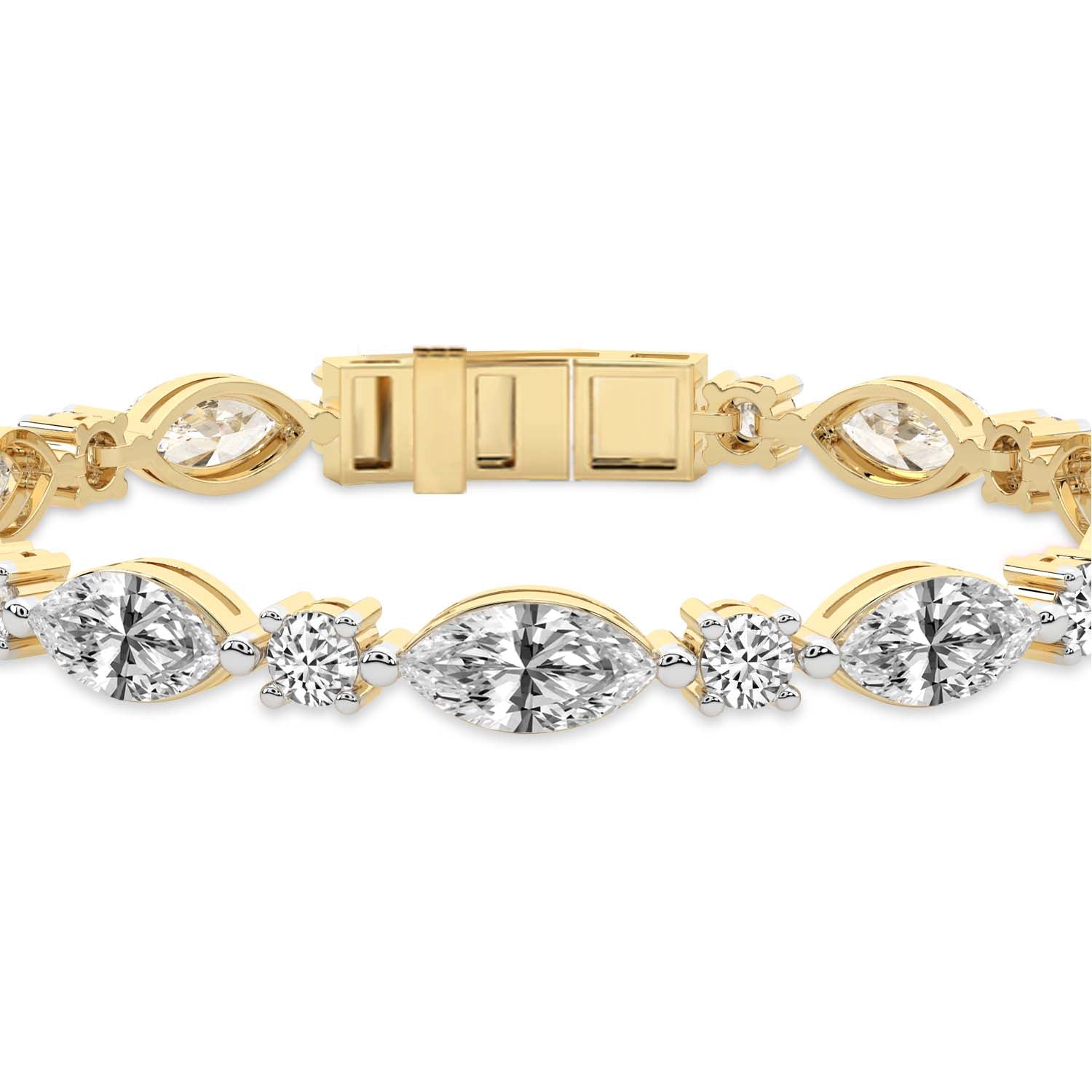 Basilia Marquise and Round Lab Diamond Tennis Bracelet