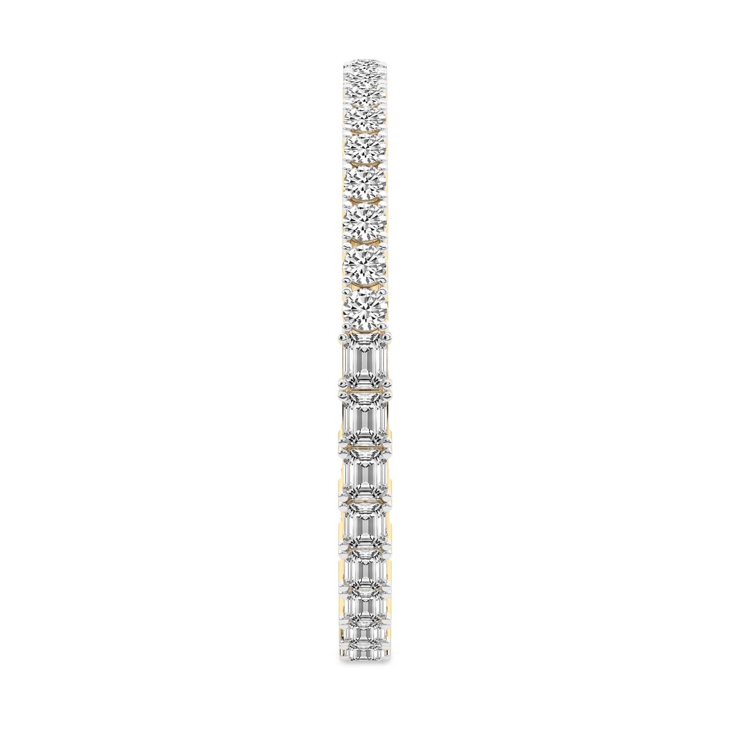 Clemencia Emerald and Round Lab Diamond Tennis Bracelet