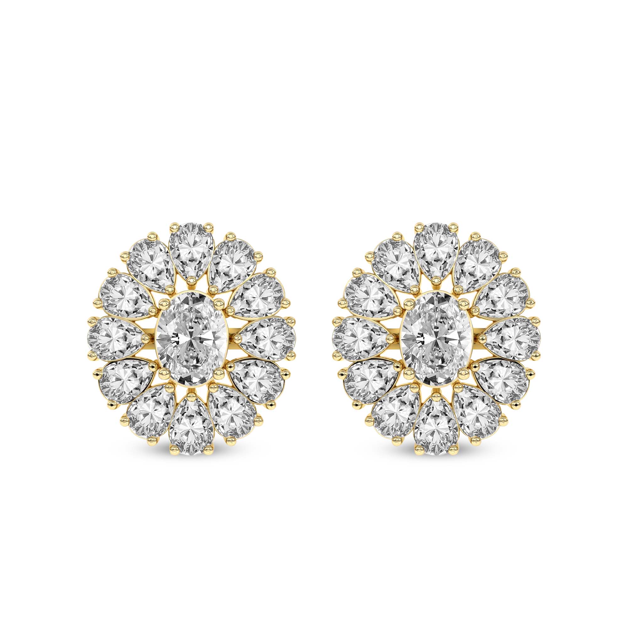 Dahlia Flower Fashion Lab Diamond Stud Earrings