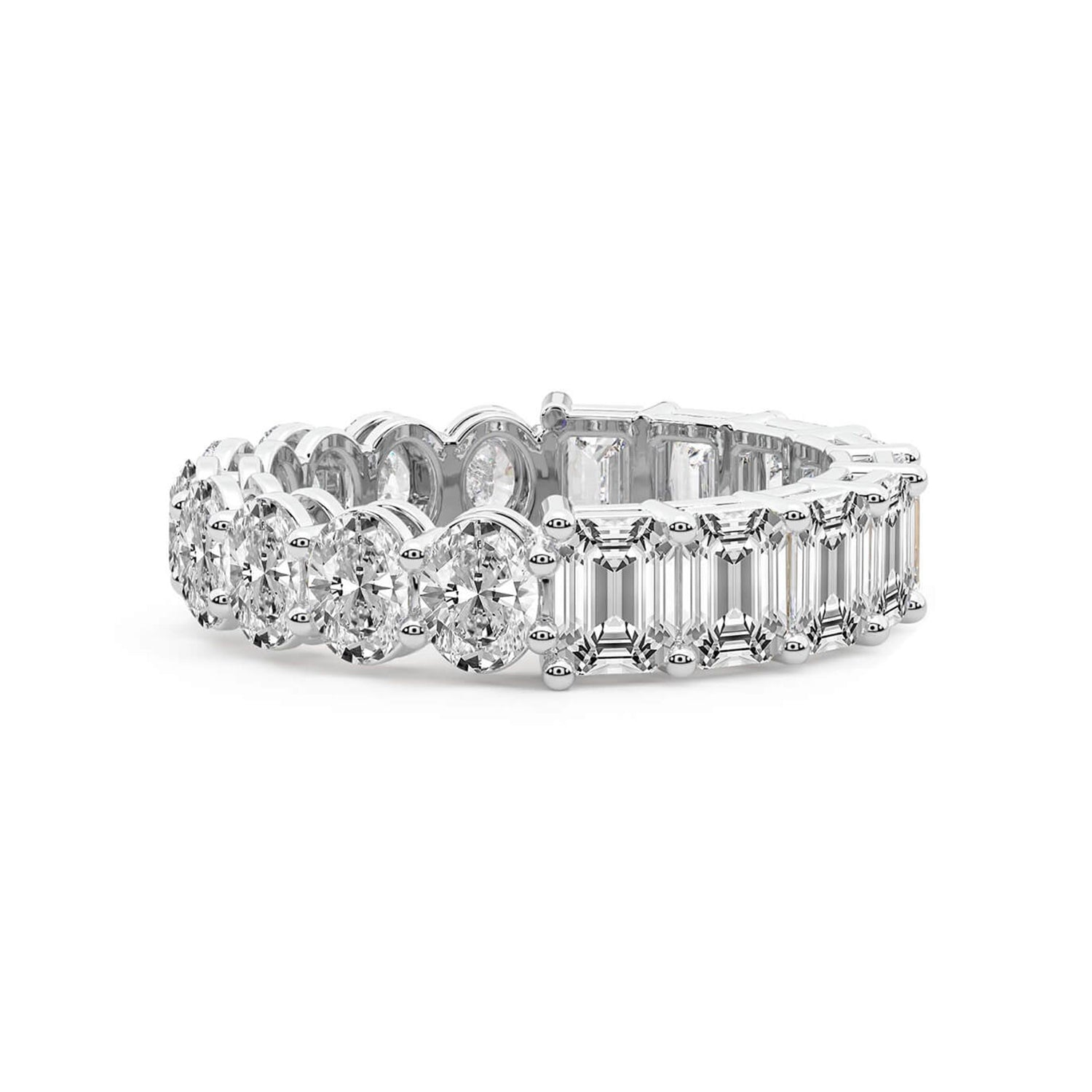 Jayla Emerald & Oval Lab Diamond Eternity Ring (3 Ct. Tw.)