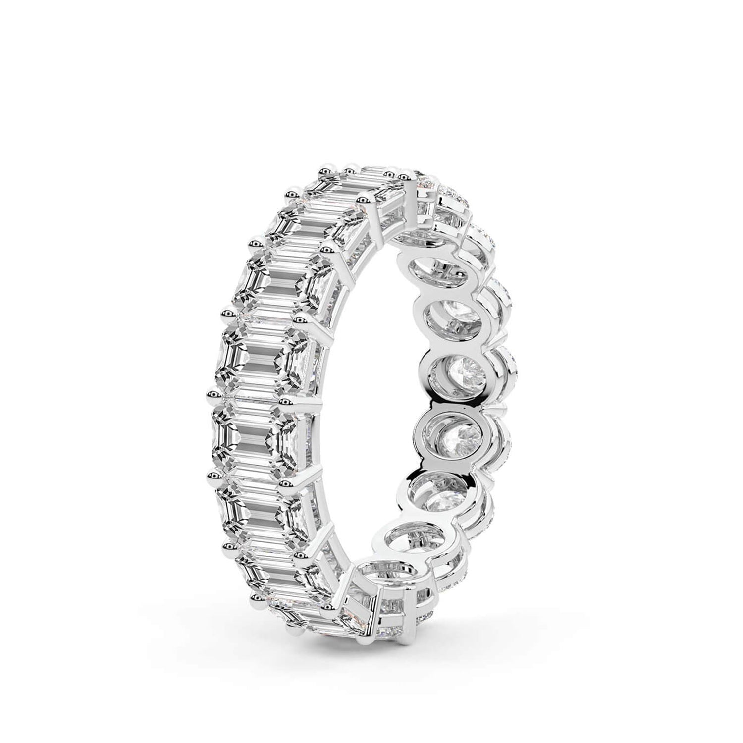 Jayla Emerald & Oval Lab Diamond Eternity Ring (3 Ct. Tw.)