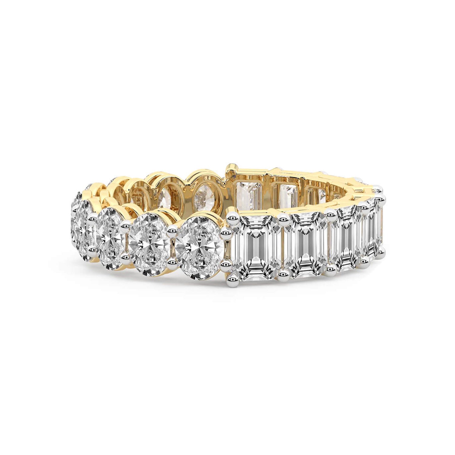 Jayla Emerald & Oval Lab Diamond Eternity Ring (3 Ct. Tw.)