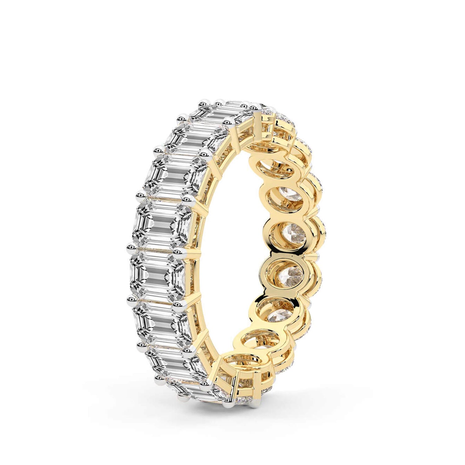 Jayla Emerald & Oval Lab Diamond Eternity Ring (3 Ct. Tw.)