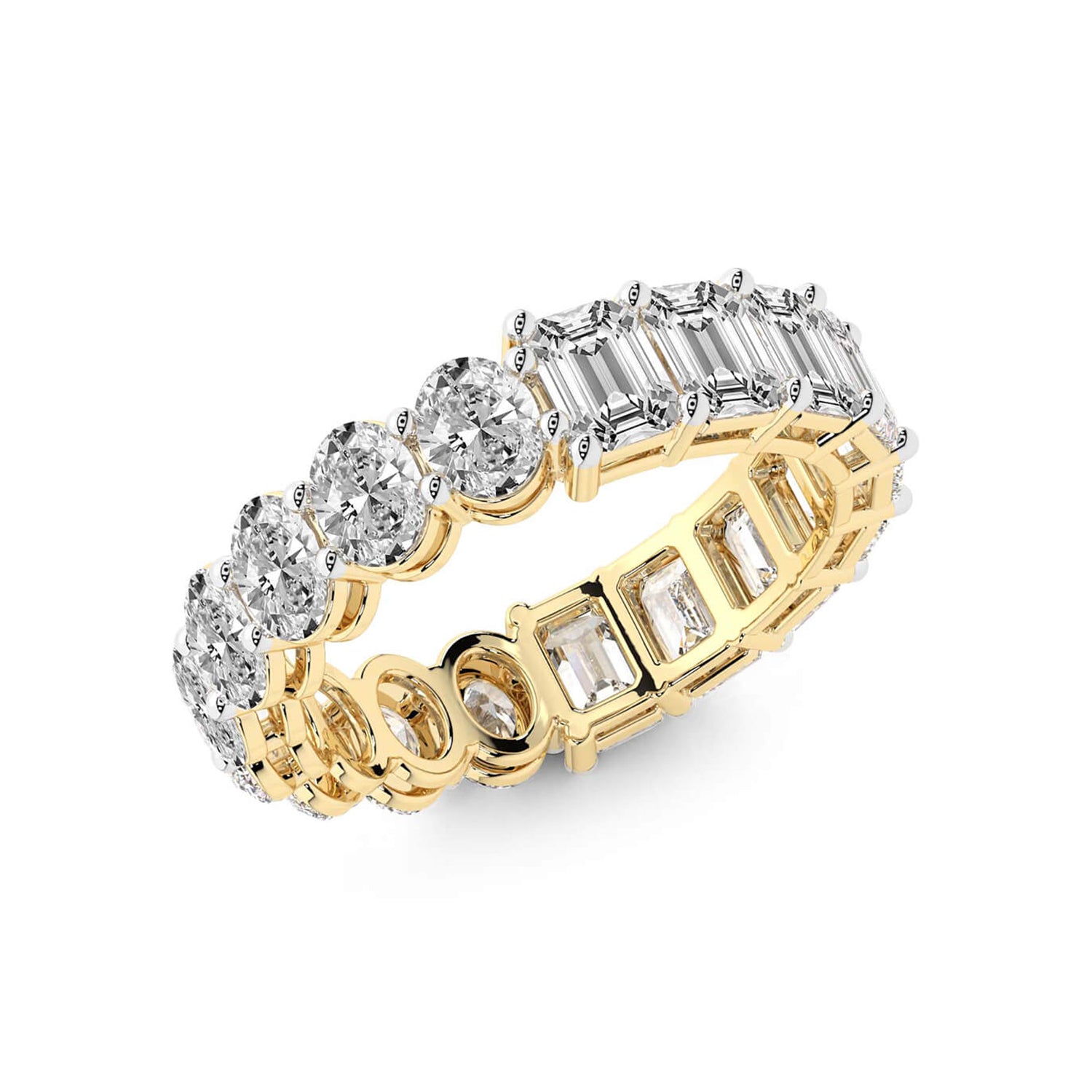 Jayla Emerald & Oval Lab Diamond Eternity Ring (3 Ct. Tw.)