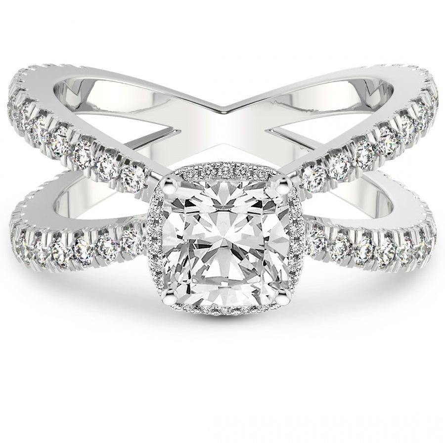 Cushion Cut Dakota Criss Cross Lab Diamond Ring