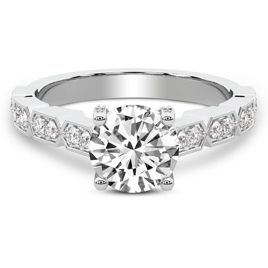 Calista Side Stone Lab Diamond Ring
