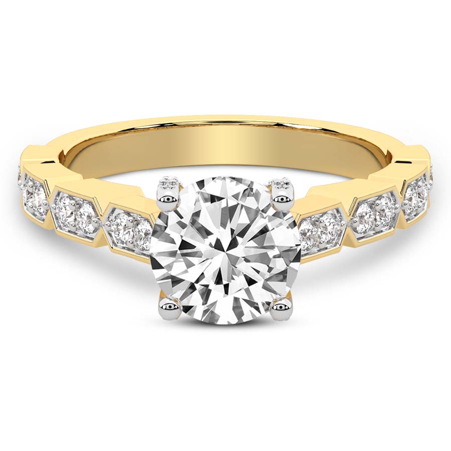 Calista Side Stone Lab Diamond Ring