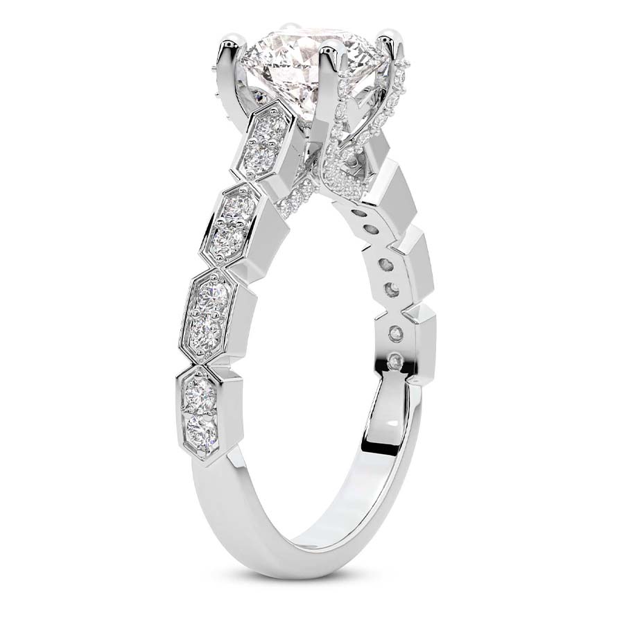 Calista Side Stone Lab Diamond Ring